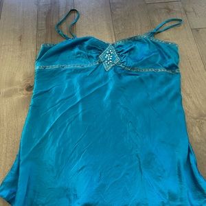 Silk 2000’s blue top vintage